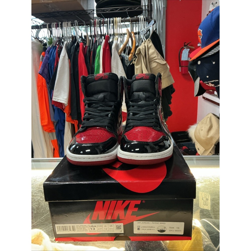Air Jordan 1 Retro High OG Patent Bred Mens US Size 13 555088-063